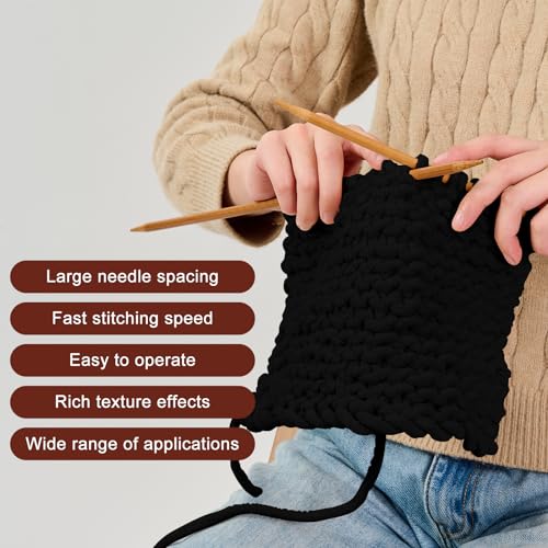 Image of INNDUN Blanket Yarn 3 Pack of 100g /3.5oz - Black Chenille Yarn 6 Super Bulky - Knitting, Crocheting & Crafts Chunky Yarn