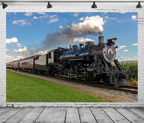 BELECO Telón de Fondo Tela 7x5FT Tren de Vapor miniatura 2