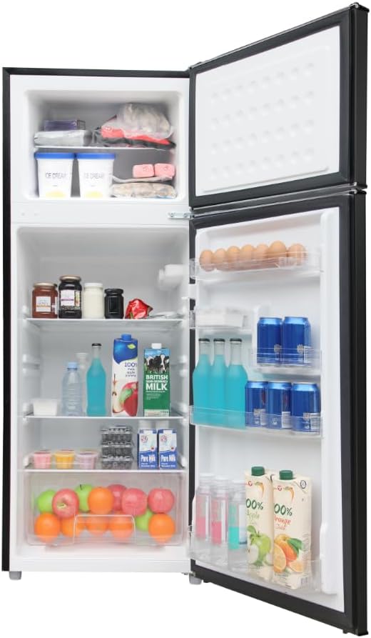 Intern view of the RCA RFR786-BLACK Refrigerator showing shelves and compartments