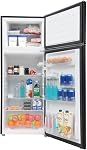 HAMILTON BEACH 2 Door Apartment Size Refrigerator with Freezer, 7.5 cu. ft, Retro Black