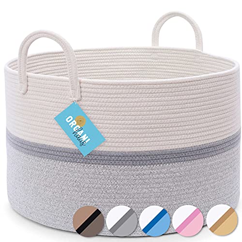 QUEENLALA Aufbewahrungskorb Zusammenklappbar – 50 X 40 Cm, Grau/weizen | Für Wäsche, Spielzeug, Deko