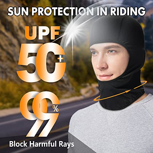 Joeyoung Motorcycle Balaclava For Men Quick Sweat Wicking Helmet Liner For Professional Motorcycling Beanie Cap Black #TOP4