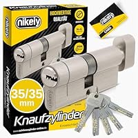 GERCAR Pro Set Of 4 Profile Cylinders Simultaneous Locking 35/35 – N G Lock Cylinder With Emergency And Danger Function – Cylinder Lock With Drill Protection And 10 Keys With CodeCard | 70 Mm | A:35 - View #4