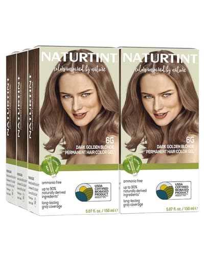 Image of Naturtint 6G Dark Golden Blonde Permanent Hair Color (Pack of 6), Ammonia Free, Vegan, Cruelty Free, up to 100% Gray Coverage, Long Lasting Results (Packaging may vary)