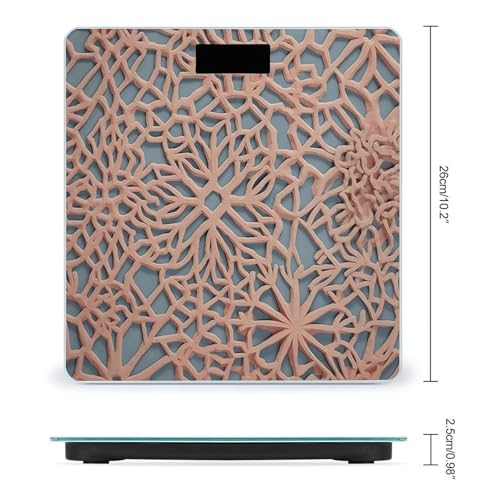 Báscula digital para baño con patrón coral y vidrio templado miniatura 2