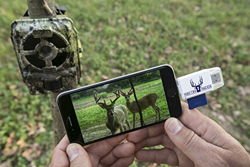 Trail Cam Tracker Sd Card Reader For Iphone & Android Micro Usb – Best & Fastest Game Camera Viewer – Deer Hunting Smartphone Memory Card Player - Free Case- Hunt Big Bucks #TOP5