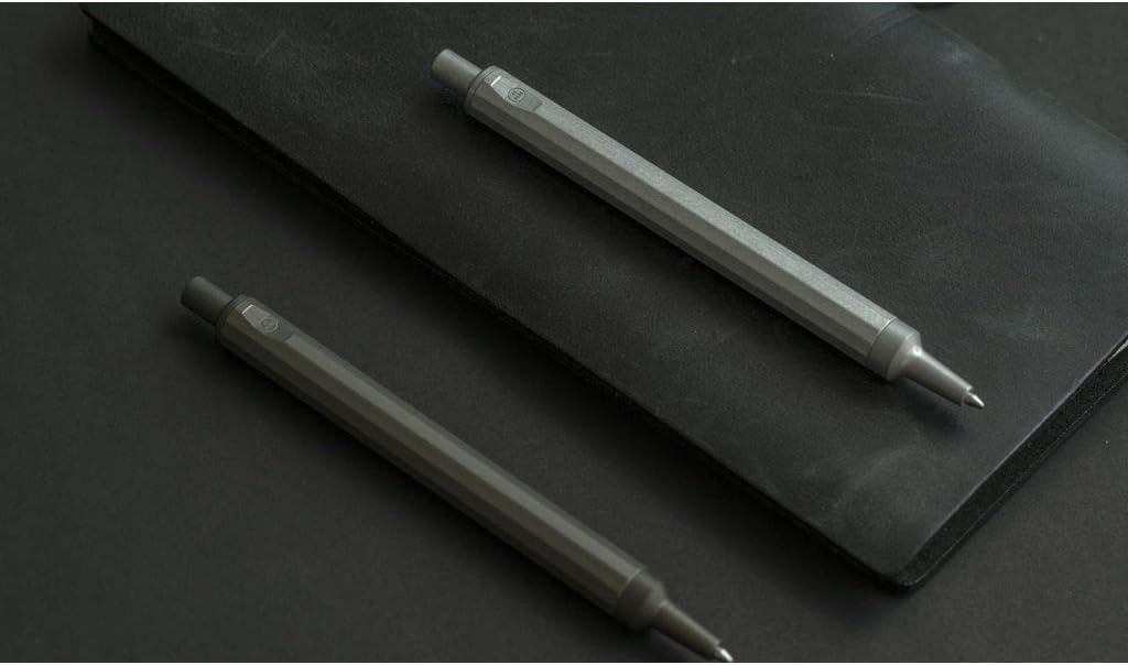 HMM Ballpoint Pen - Sleek Retractable Aluminum Pen for Writing, Note Taking & Journaling - Stylish Metal Design, Smooth Writing, Refillable - Raw