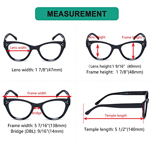 Image of Eyekepper 4-pack Cateye Design Reading Glasses Oversized Readers for Women Reading +1.25 | Ladies Magnifying Glass, Women's Stylish Reader Eyeglasses, Lightweight Cheaters, Scratch Resistant & Comfortable