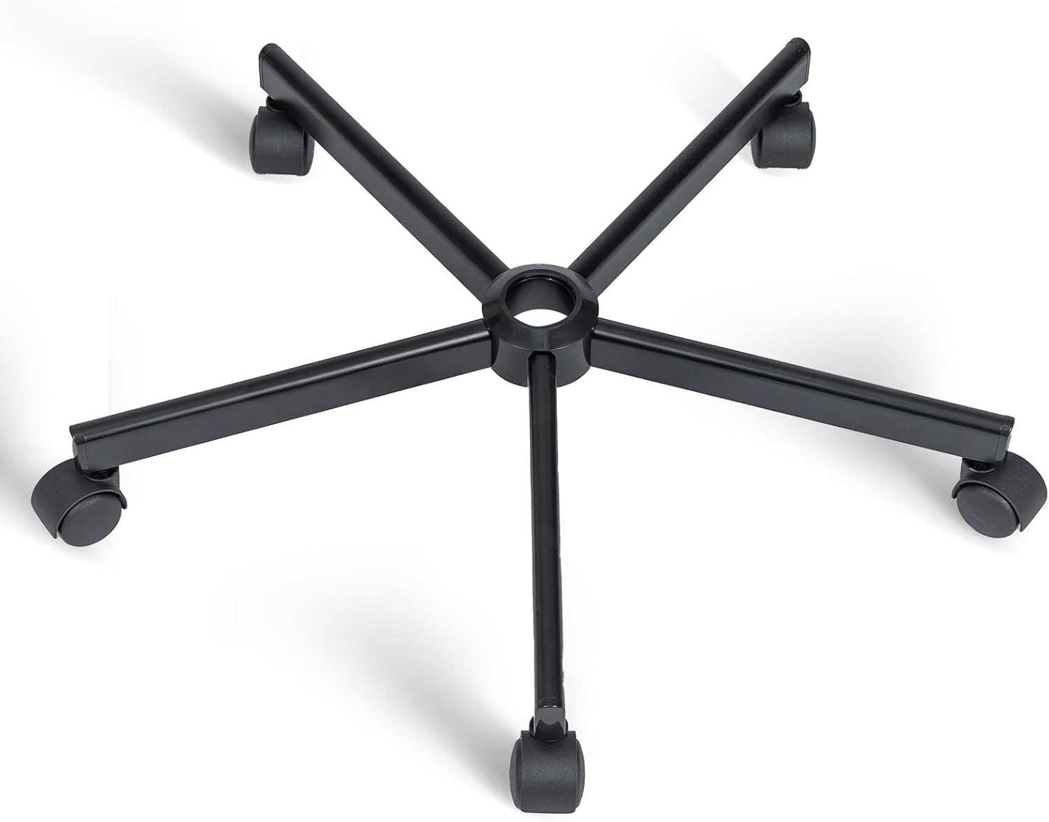 XSZD Criss Cross Home Office Swivel Chair Base – Durable, Steady and Easy Installation – Perfect for Criss Cross and Cross Legged Chairs with Replacement Casters (Black,Base+Wheel)