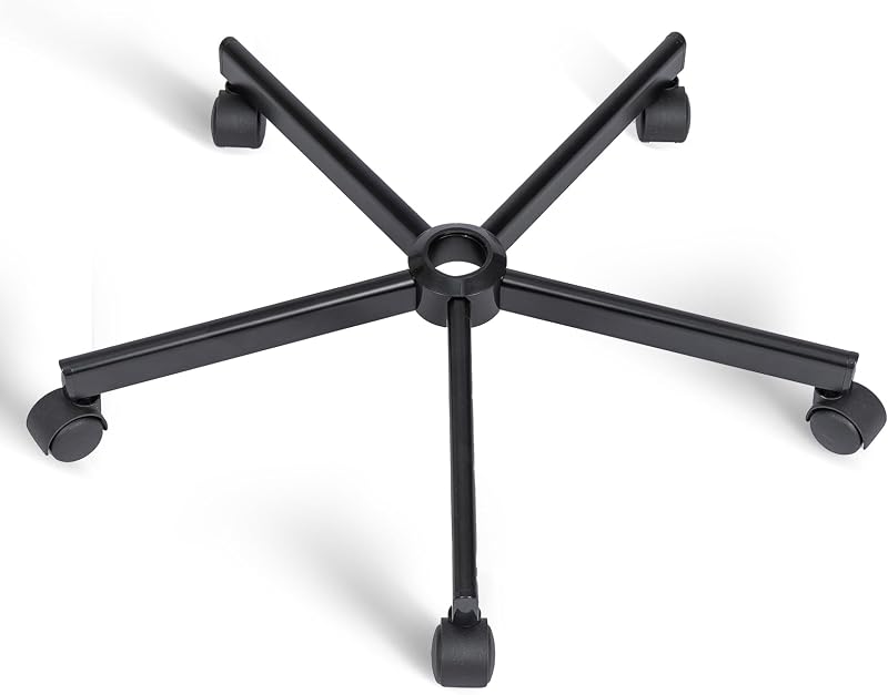 XSZD Criss Cross Home Office Swivel Chair Base – Durable, Steady and Easy Installation – Perfect for Criss Cross and Cross Legged Chairs with Replacement Casters (Black,Base+Wheel)