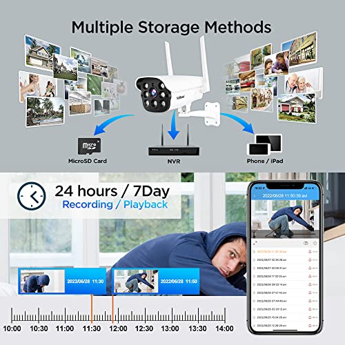 Image of Srihome SH043 4MP QHD WiFi Smart View CCTV IP Camera Night Color Vision Outdoor CCTV IP Camera Waterproof IP66 Motion Tracking Two-Way Audio Wireless Home Security Camera CCTV Camera for Office, Shop
