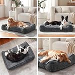 JOEJOY XL Orthopedic Dog Bed for Large Dogs Up to 80lbs - Extra Thick Foam Pet Bed Sofa with Bolster Sides, Large Sized Dog Couch Bed with Removable Washable Cover, Non-Slip Bottom, Grey (42"x30") - Image 6