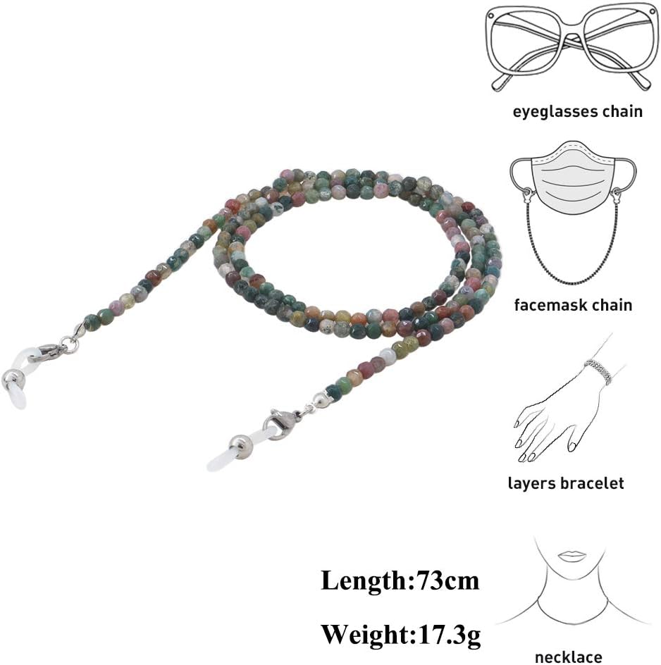 Eyeglasses Fashion Beaded Face Mask Holder Lanyard for Women