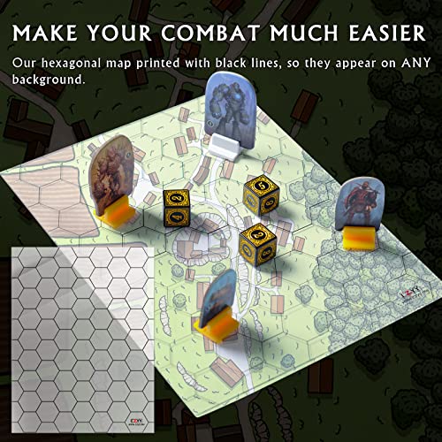Czyy Acrylic Game Mat 1" Hex Grid Overlay Set Of 2, 7"X9" Battle Map Board Clear & Durable - Great For Dungeons And Dragons, Pathfinder And Other Tabletop Rpg #TOP1