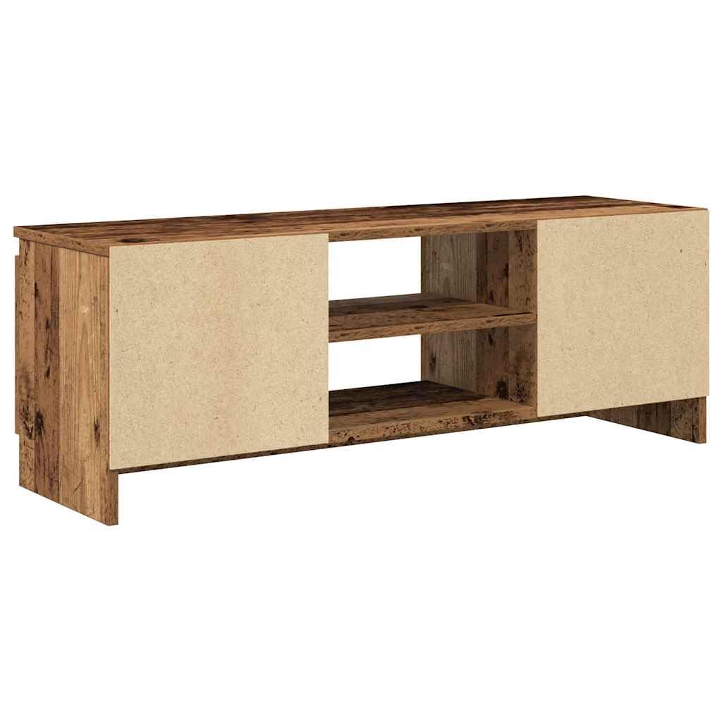 Générique Szafka pod telewizor z drewna inżynierskiego 102x30x36 cm | 2 przegródki, półki, drzwi pyłoszczelne, przechowywanie DVD i gry