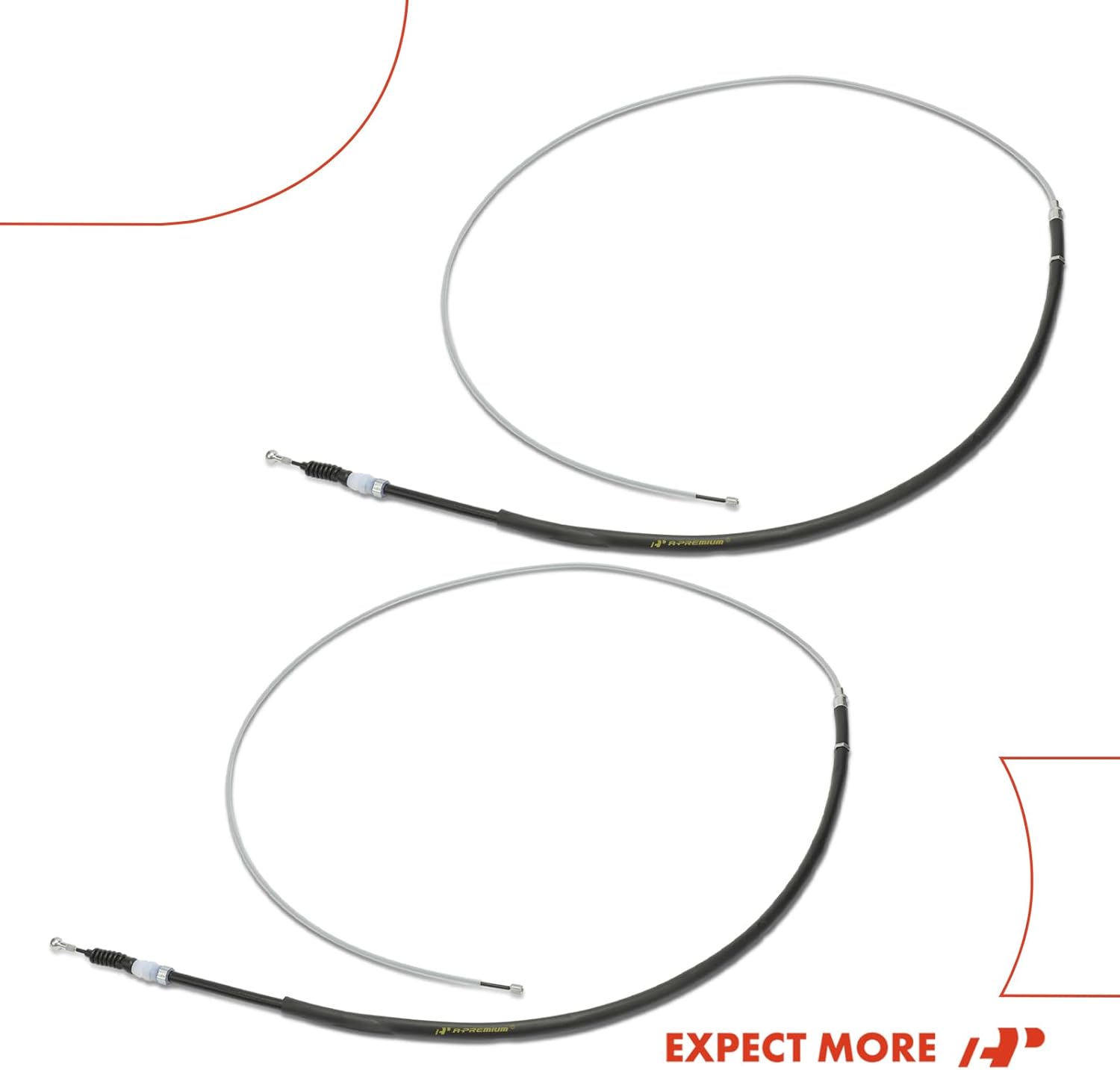 A-Premium Parking Brake Cable Assembly Compatible with Volkswagen and Audi Models: Jetta, Golf, Golf R, A3 Quattro, Eo, GT, R32, Rabbit, 2-PC Set