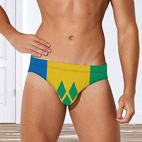 Men's Swimwear Flag of Saint Vincent and The Grenadines Briefs Swim Trunk Triangle Thong Bikini Swimsuit3