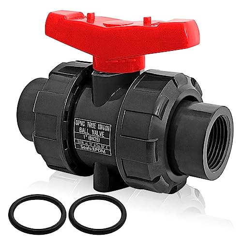 1 NPT UPVC Ball Valve, DN25 PVC True Union Full Flow Ball Valve, ASTM EPDM O-ring, 1 inch Threaded PVC Shut Off Ball Valve for Water System