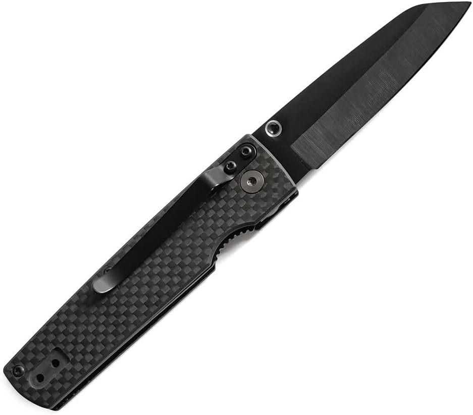 Cool Hand 3.87’’ Folding Pocket Knife - 2.75’’ Black Ceramic Sheep Foot Blade, Carbon Fiber Handle & Secure Liner Lock