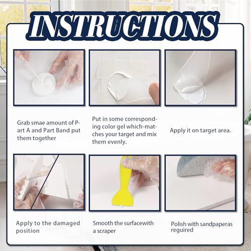Fliesen Granit Marmor Reparaturset. 85g starkes und wasserdichtes Porzellan Reparaturset, Fliesen Reparaturset für Marmor, Quarz, Porzellan, Fliesen, Harz, Acryl, Granit und mehr