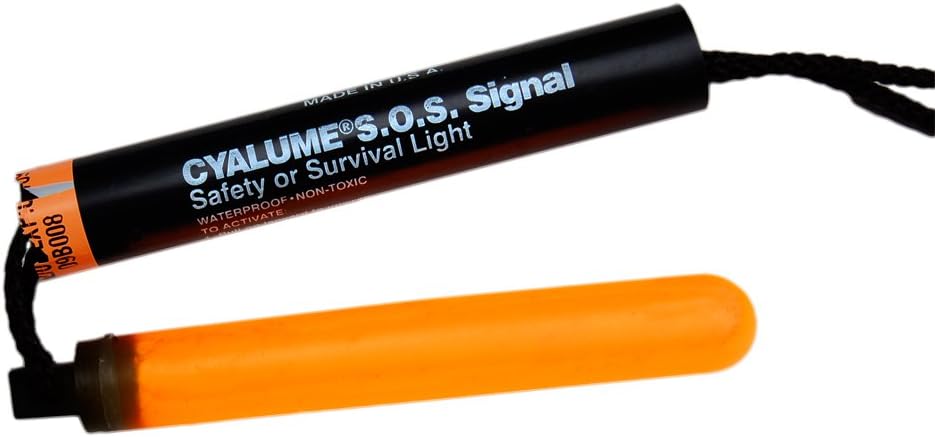 ChemLight Military Grade SOS Signaling Light, Orange Ultra High-Intensity, 5-1/4" Long, 5-Minute Duration, Pack of 2
