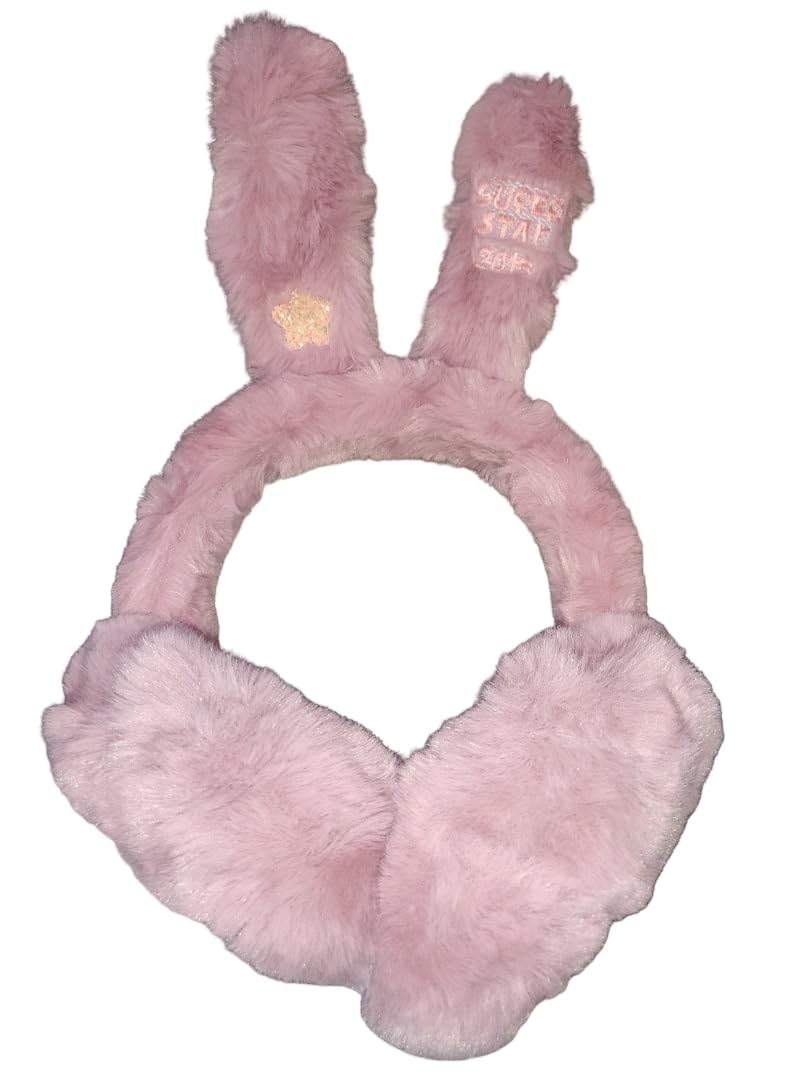 Earmuffs Cute Plush Animal Ear Warmers for Women & Girls | Fluffy Furry Ear Muffs for Winter | Fluffy Furry Ear Muffs | Adorable Bunny Fluffy Ear Warmers (Peach)-picture-38