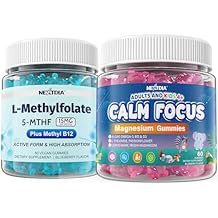 Nextdia Calm Focus Magnesium Gummies for Adults & Kids + L-MethylFolate 15mg & Methyl B12 Gummies