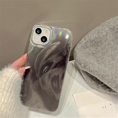 Coque iPhone 15 Pro Max de luxe laser dégradé fil de plumes chic et antichoc