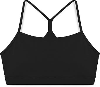 Haloumoning Girls Sports Bra Spaghetti Strap Y Back Training Bra 5-14Y