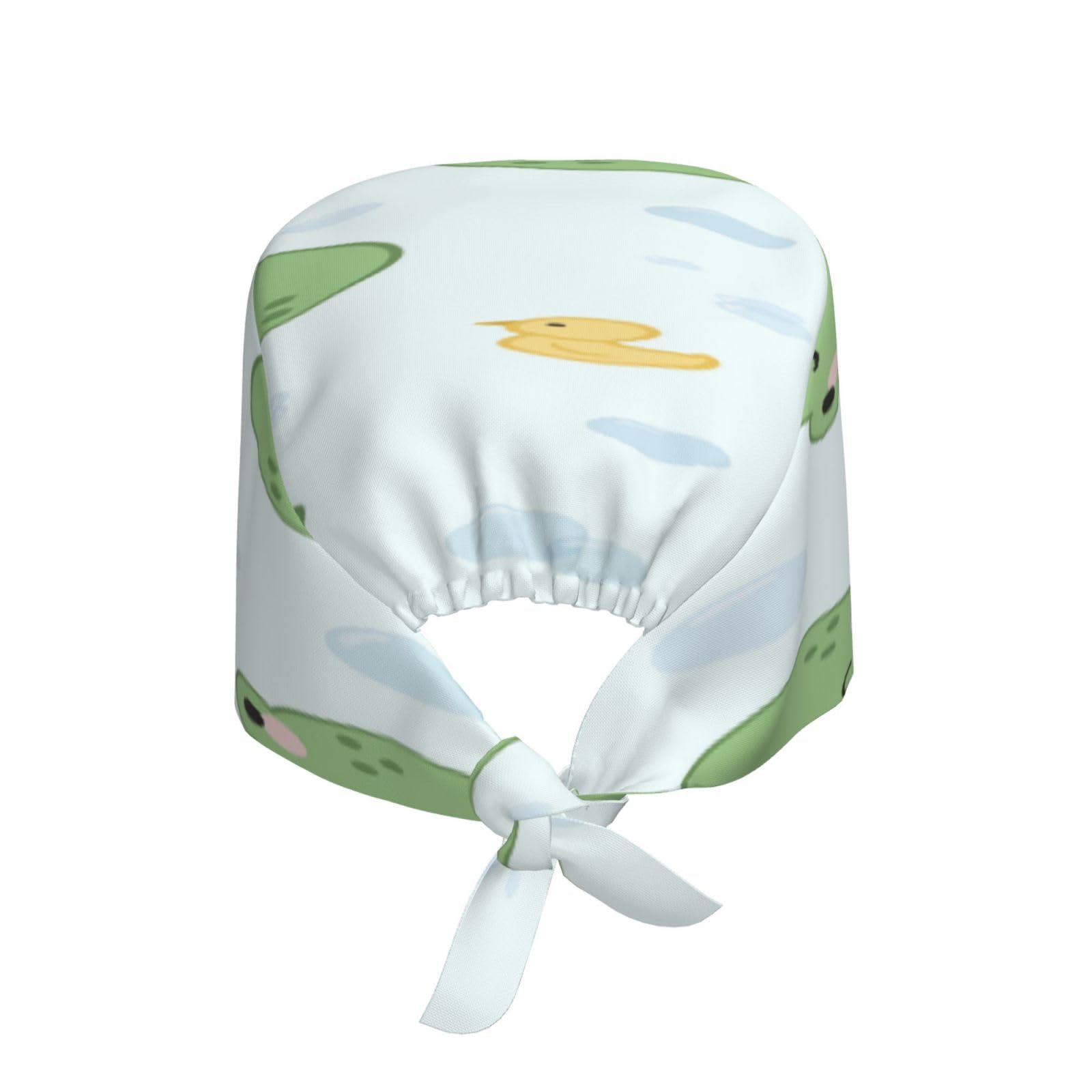 Kuilepa Kawaii Frogs Print Working Caps With Sweatband Adjustable Working Hats Elastic Scrub Hats Nurse Scrub Cap