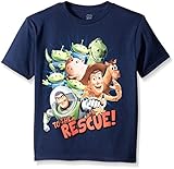 Disney Boys' Little Boys' Toy Story Action Heroes Short Sleeve T-Shirt, Navy, Medium/5/6