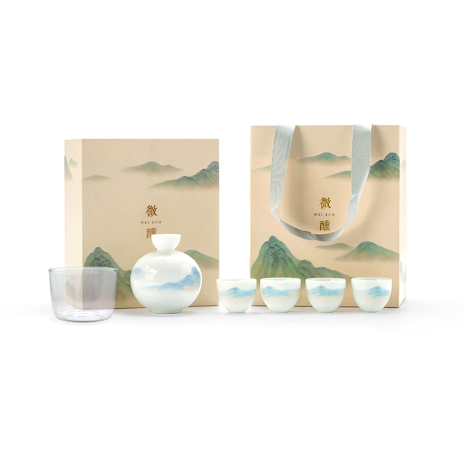 Juego de sake ZEMMAL con maceta de calentamiento para disfrutar en el hogar