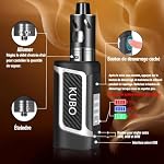 KUBO LZ80W Kit de Cigarette Électronique – Vape Ajustable 80W, Écran LED, Batterie 2000mAh, Atomiseur Antifuite 0.5Ω/2ml – Certifié TPD/CE/RoHS (Sans E-liquide, Sans Nicotine, Noir)