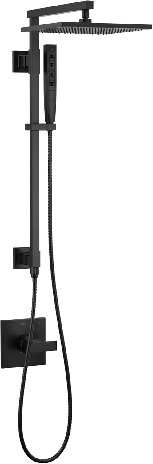 DELTA FAUCET 58420-BL Emerge 26" Angular Shower Column, Without Accessories, Matte Black