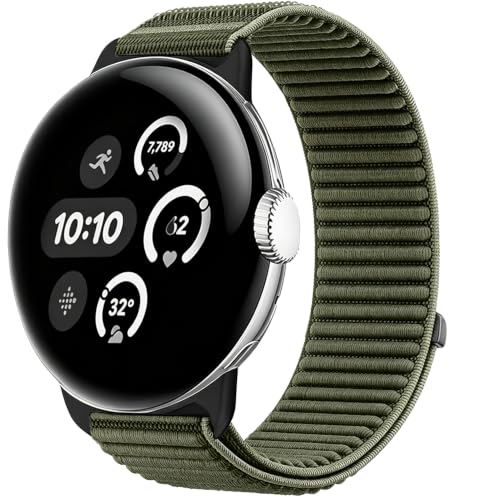 Image of Sundara Nylon Sport Bracelet compatible with Google Pixel Watch 4 3 2 1 flexible seamless adjustable bracelet compatible with Google Pixel Watch 41mm 45mm