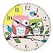 Produktbild Kinderzimmer Wanduhr 35 cm  Niedliche Bunte Eule Wanduhr, Studentenzimmer Stille batteriebetriebene Wanduhr Für Wohnzimmer Schlafzimmer Esszimmer