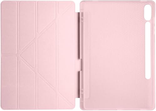 Samsung Galaxy Tab S9 Plus SM-X810 / SM-X816 Kılıf 12.4 inç Kalem Bölmeli Silikon Tablet Kılıfı Rose Gold