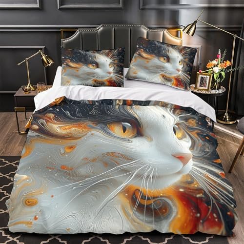 Housse de couette chat abstrait 3D pour sublimer la chambre de vos enfants - 2