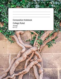 Composition Notebook College Ruled: 100 Pages + 8.5" x 11" + medium ruled paper with horizontal spacing + Beautiful Wood Design Cover