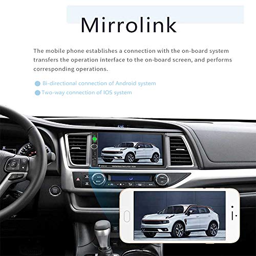 EKAT Double Din Car Stereo Receiver Bluetooth 7 Inch Touch Screen Car Radio Head Unit MP5 Video Digital Player Support Mirror Link TF FM AUX USB + Backup Camera and Remote Control