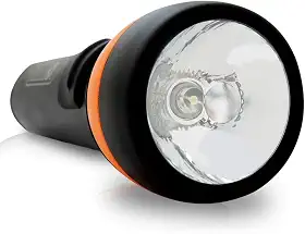 Lanterna ABS com 1 LED Grande – Alta Potência, Durável, Alimentação por Pilhas, Cor Preta com Luz Branca