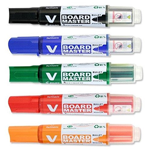 PILOTPack of 3 Sets of 5 Markers Bullet Tip Begreen V Board Master Whiteboards