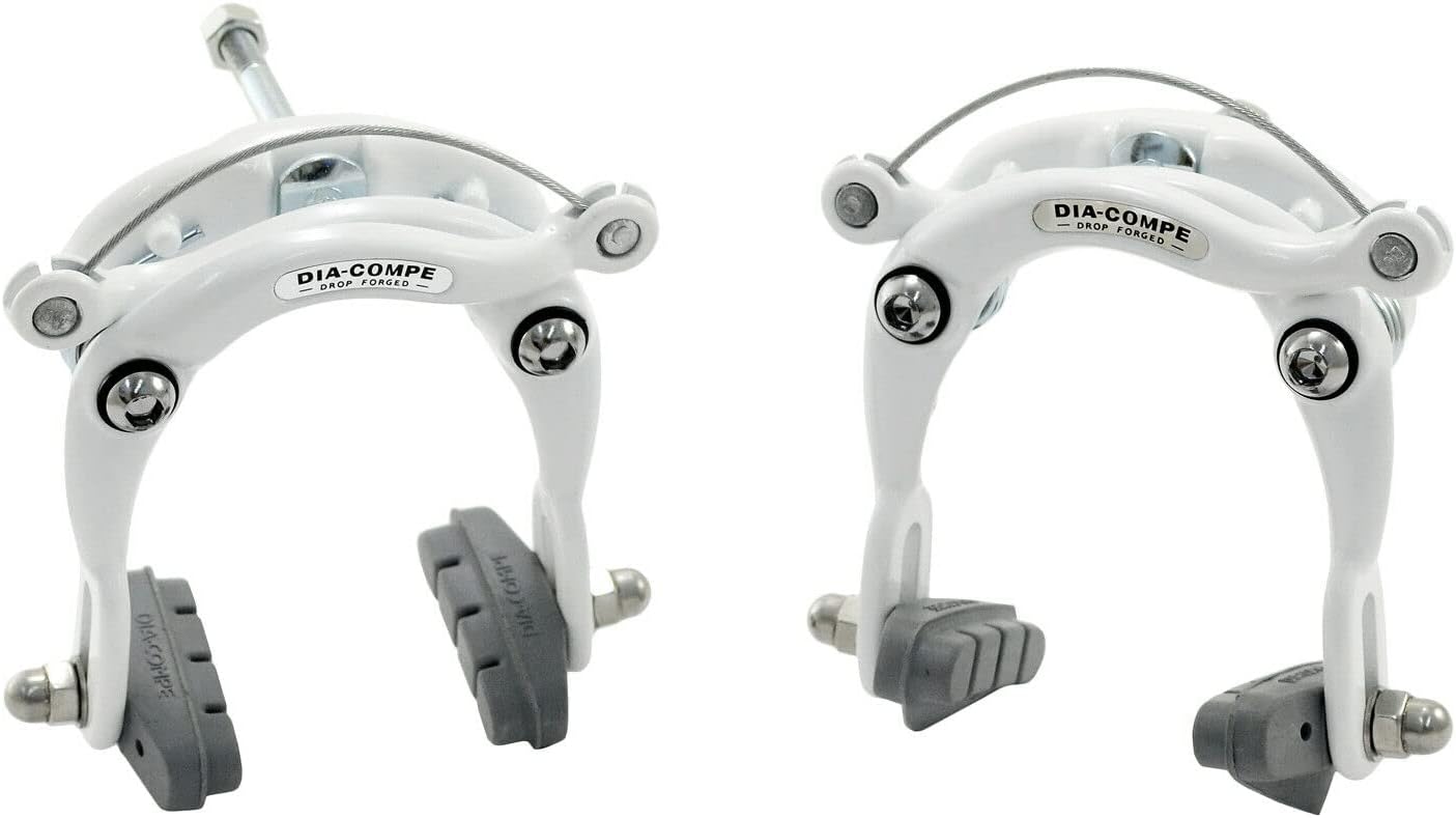 Dia Compe DC750 Center Pull Caliper Brake Set (Front+Rear), White, DP2503