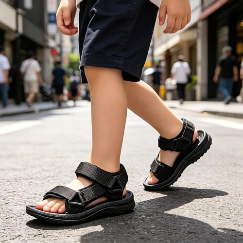 Image of vibdiv Boys Girls Sandals Open-Toe Summer Outdoor Unisex Child Sport Sandals Athletic Lightweight(Toddler /Little Kid /Big Kid)