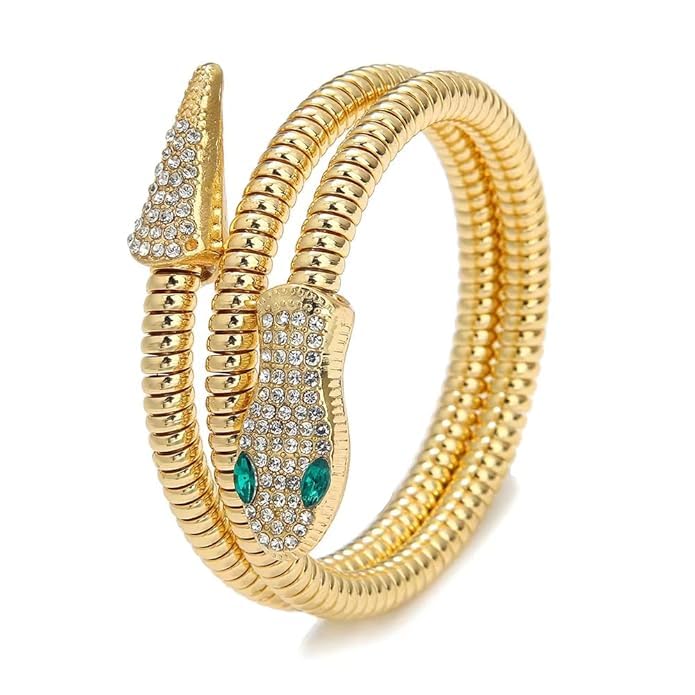 MIAMI Golden Wrap Around Snake Anti Tarnish Stainless Steel Spiral Cuff bracelet for woman Bangles for women Stylish Adjustable Bracelet for girls gold Kada for Women Accessories Jewellery (B0DC5DTTDK) Amazon Price History, Amazon Price Tracker