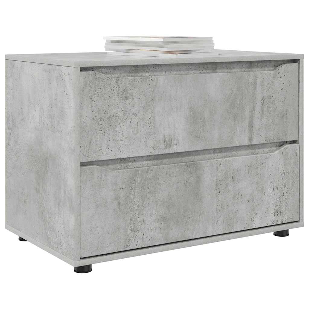Armadio portaoggetti, grigio cemento, 80 x 48 x 57 cm, cassettiera in legno con cassetti, moderno armadio portaoggetti per soggiorno e camera da letto, credenza con piedini stabili