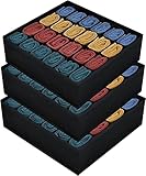 【Tamaño】: Con un total de 72 compartimentos, 30*30*9cm (11.8*11.8*3.5"), el organizador ropa interior es muy adecuado para la conservación de calcetines deportivos, ropa y joyas, etc.