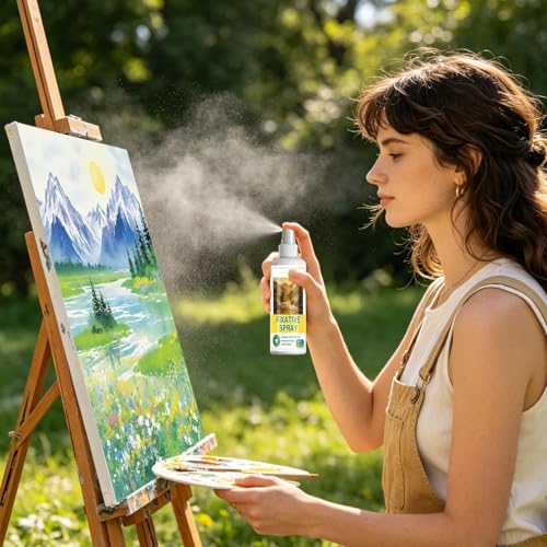 Spray fixatywy dla prac artystycznych - 100ml Środek ochronny do farb - Spray utrwalający dla dzieł artystycznych,do Malowania Rękodzieła Sztuki Tapet Akryli Gwaszu Węgla Olejów