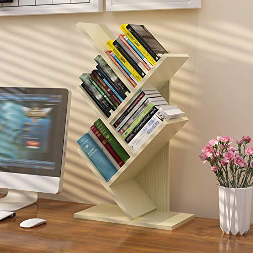 Jkghk Wood Desktop Shelf Small Bookcases, 5-Shelf Tree Bookshelf, Mini Bookshelf For Books, Magazines, Cds And Photo Album In Living Room, Home, Office #TOP1