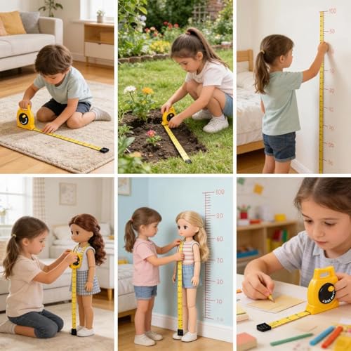 Cinta Métrica de Juguete para Niños 1m Color Amarillo miniatura 6